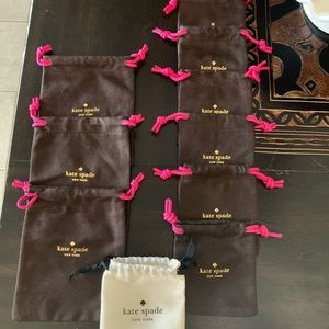 3 Large and 7 Small Kate Spade Jewelry Dust Bags